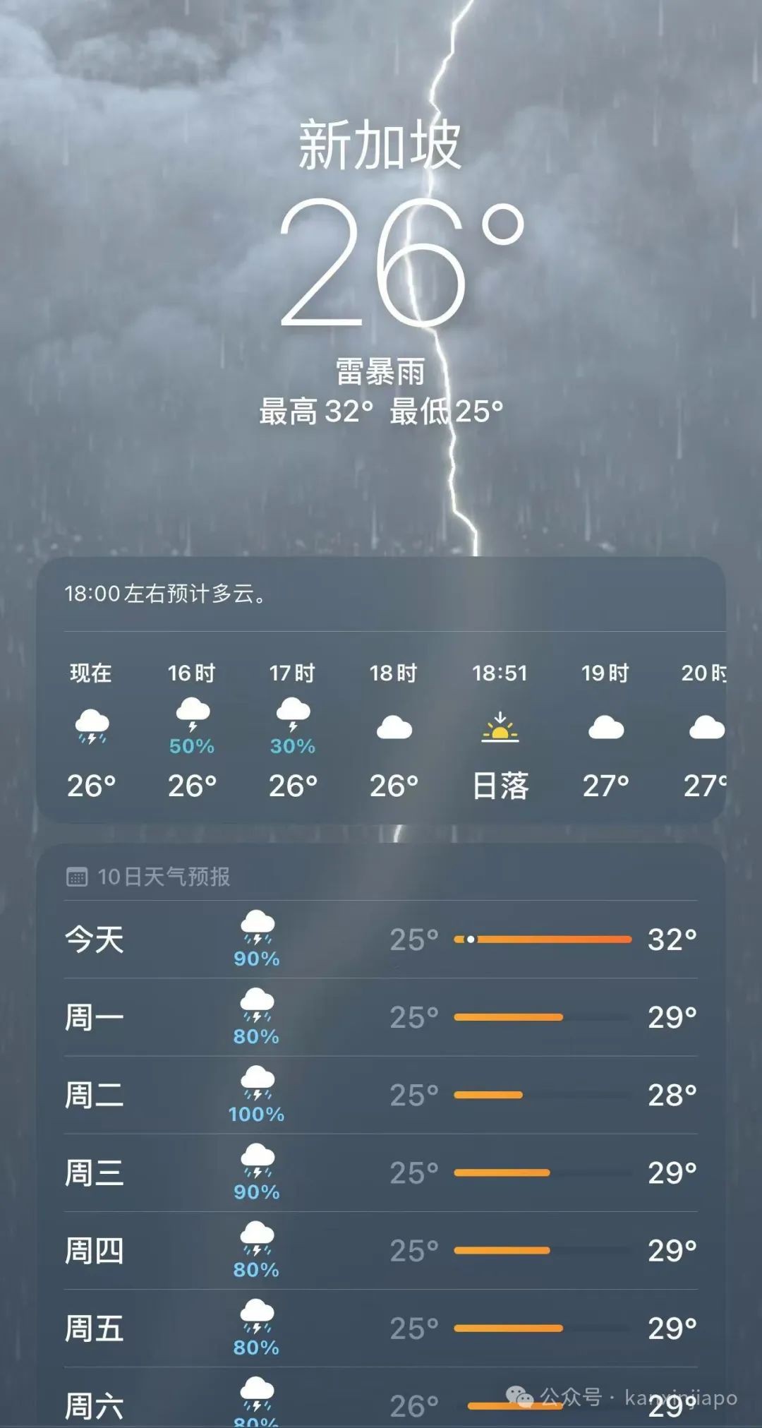 新加坡降雨量创46年新高，多地淹水！接下来两周雷雨将更加频繁