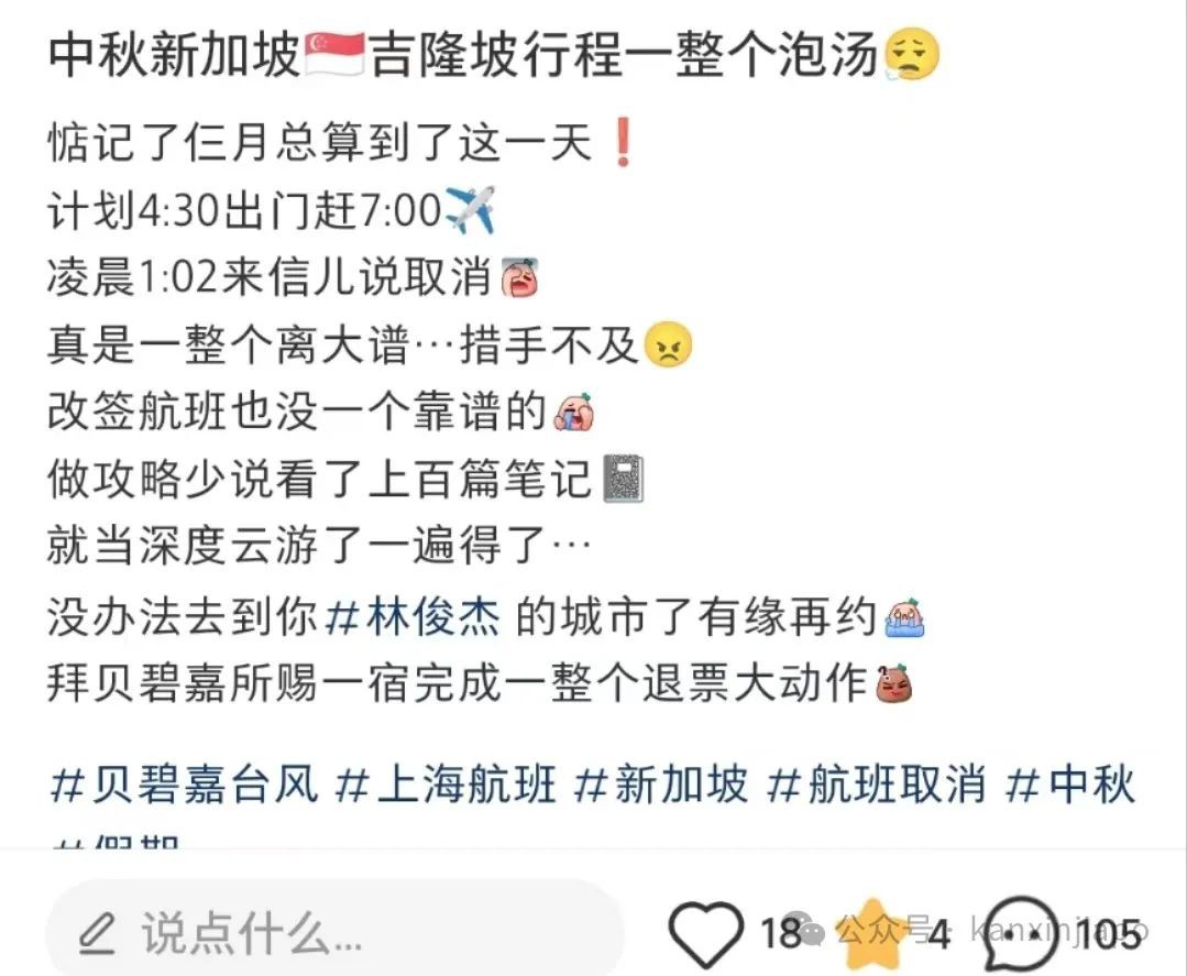 突发!新加坡往返上海航班取消又恢复,网友吐槽做了个深度云攻略!